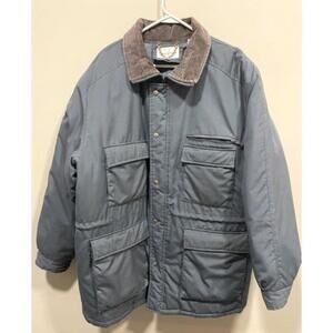 Charles Klein Down Barn Coat Plus Size 1X Slate Blue Gray Full Zip Insulated